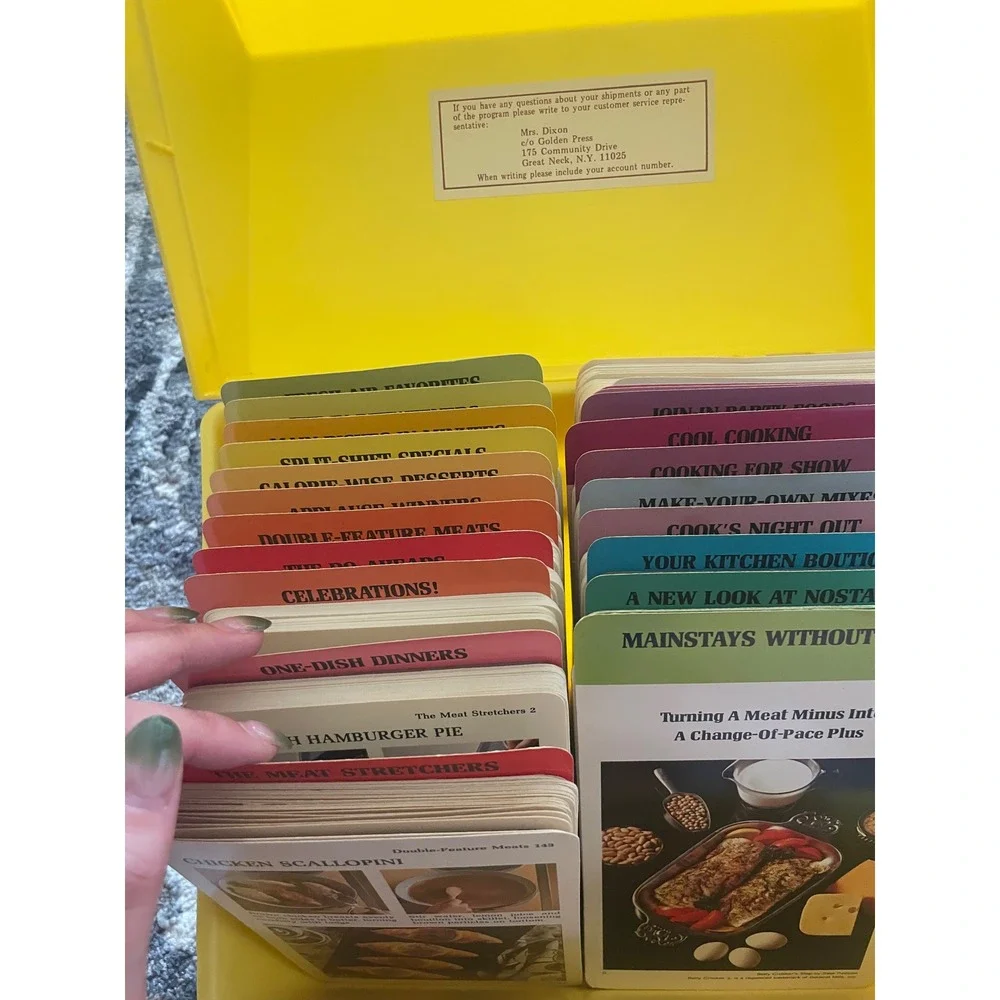 Vintage Betty Crocker Step By Step Recipes Yellow Card Box Library‎ 1980s Set